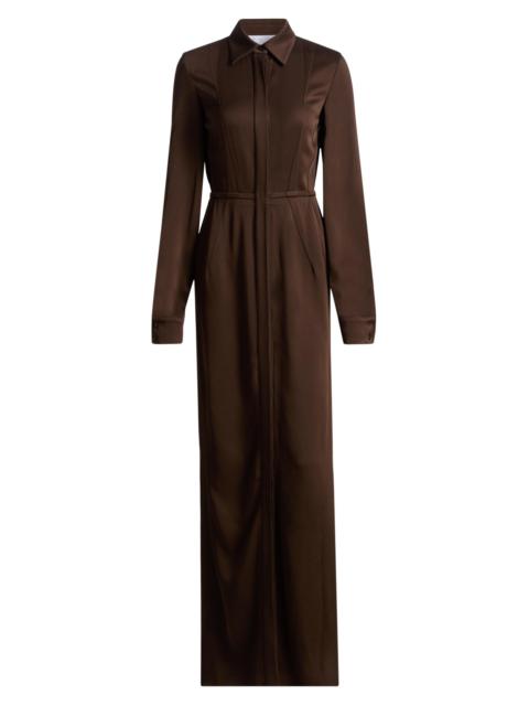 MICHAEL KORS COLLECTION Women's Slit Sleeve Maxi Shirtdress - Espresso