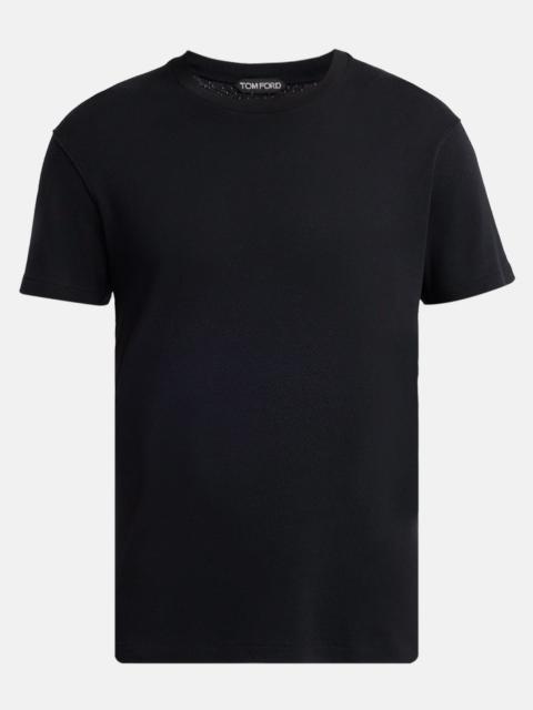 TOM FORD Men's Perforated Ribbed T-Shirt