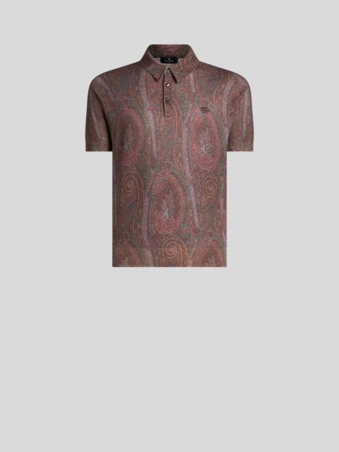 KNIT POLO-SHIRT WITH PAISLEY PRINT