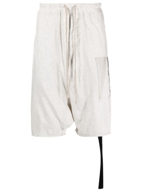 drop-crotch drawstring shorts