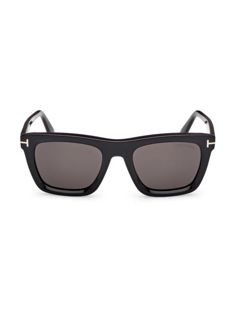 TOM FORD Men's Lelio 52MM Rectangle Sunglasses - Black