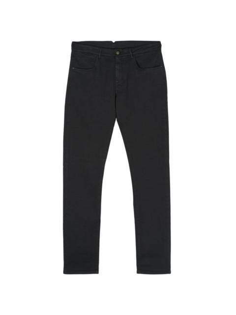 tonal-stitching straight-leg trousers