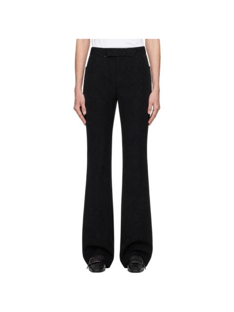 Balmain Black Grain De Poudre Tailored Trousers