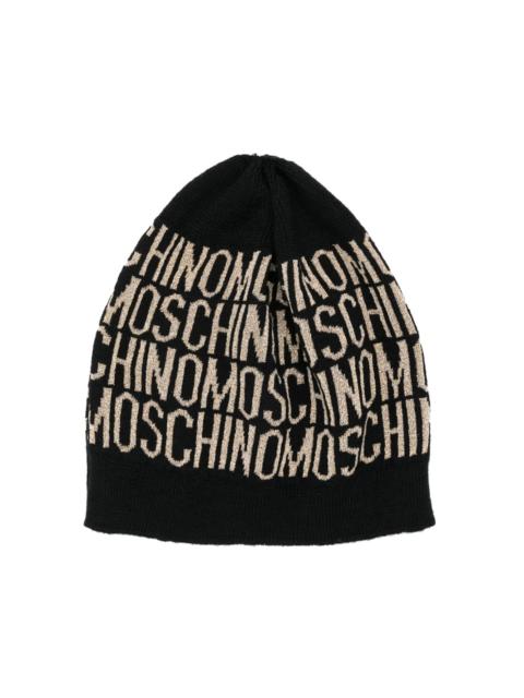 Moschino intarsia-logo fine-knit beanie