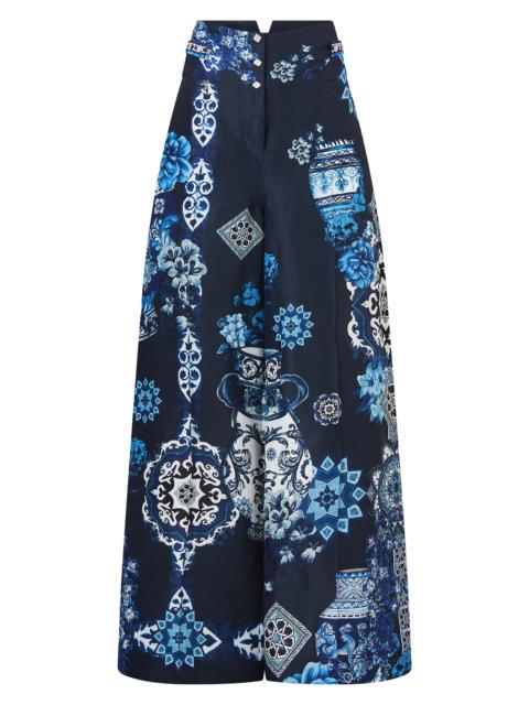CAMILLA Women's A Tiled Wonderland Printed Wide-Leg Pants - A Tiled Wonderland