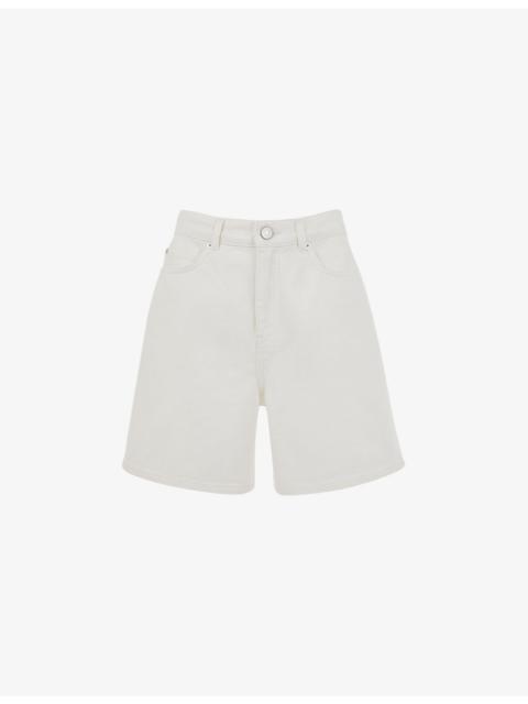 WHISTLES Patch-pocket regular-fit denim shorts