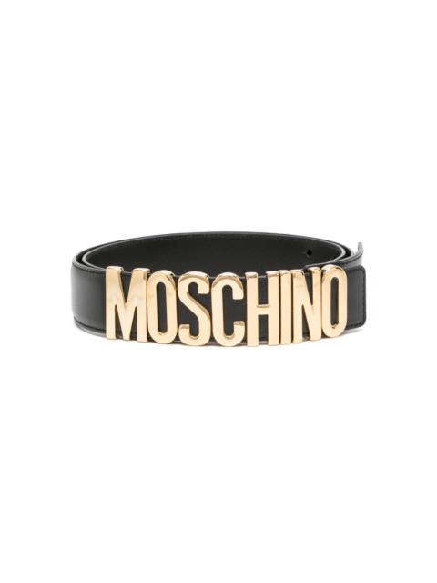 Moschino logo-lettering leather belt