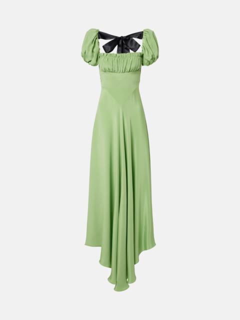 RODARTE Puff-sleeve silk crêpe maxi dress