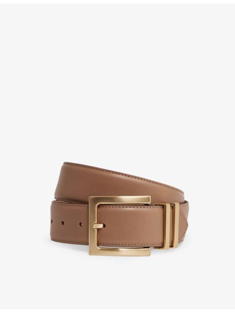 REISS Brompton square-buckle leather belt