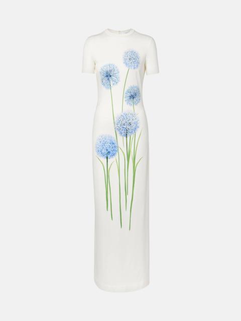 Oscar de la Renta Floral jersey cocktail dress