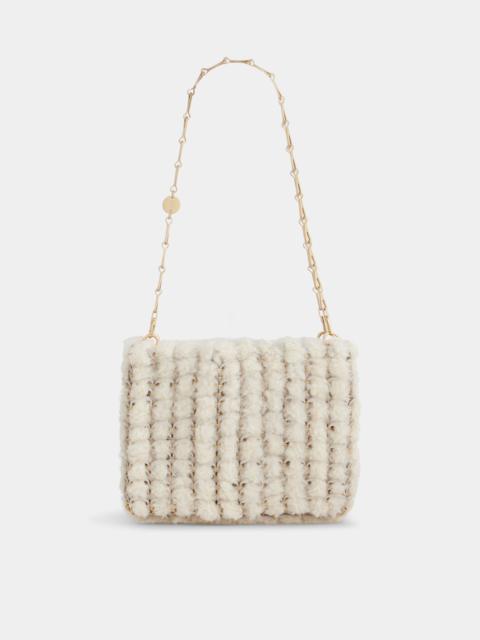 rabanne ECRU 1969 BAG IN SHEARLING