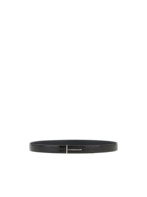 TOM FORD T-buckle crocodile-effect belt
