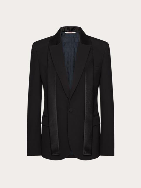 Valentino SINGLE-BREASTED WOOL JACKET WITH SCARF COLLAR