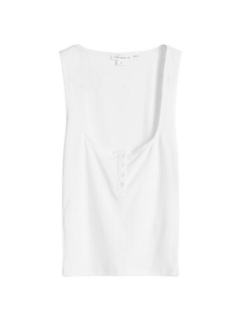 GOOD AMERICAN Good American Pointelle Henley Tank Top