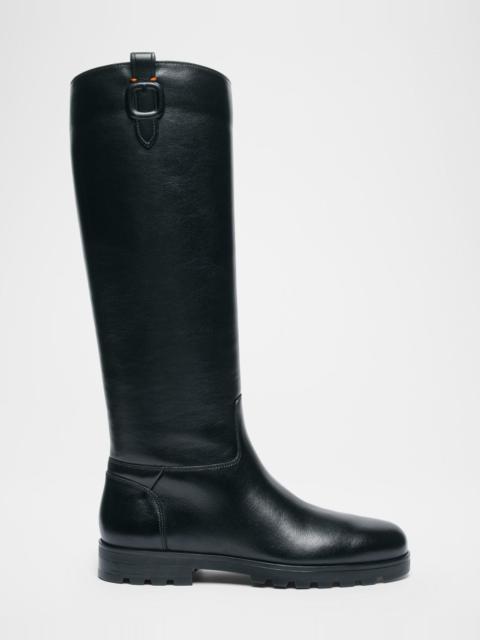 Santoni Bess Leather Knee-High Boots