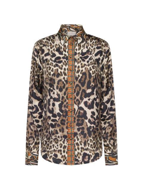 Pierre-Louis Mascia Aloe leopard-print silk shirt