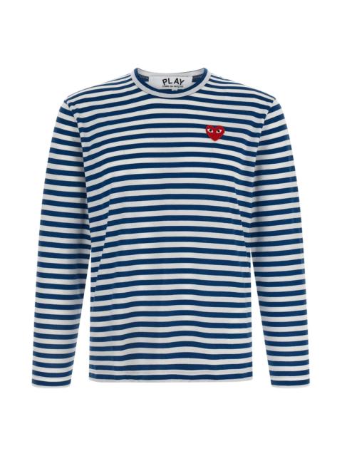 Comme des Garçons PLAY Logo patch stripes t-shirt