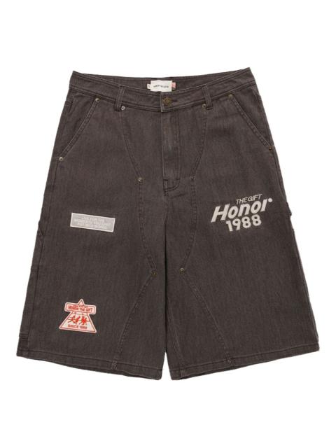 HONOR THE GIFT twill patch-detail shorts