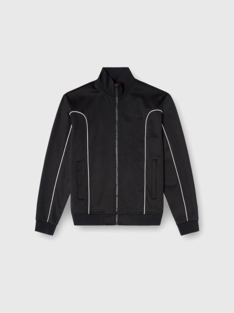 Diesel SWEAT FABRIC TRACK JACKET WITH CONTRAST PIPING