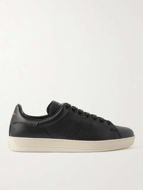 TOM FORD Warwick Perforated Full-Grain Leather Sneakers