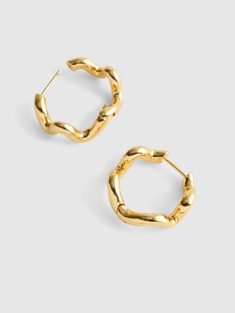 Madewell Demi-Fine Wavy Double Hoop Huggie Earrings