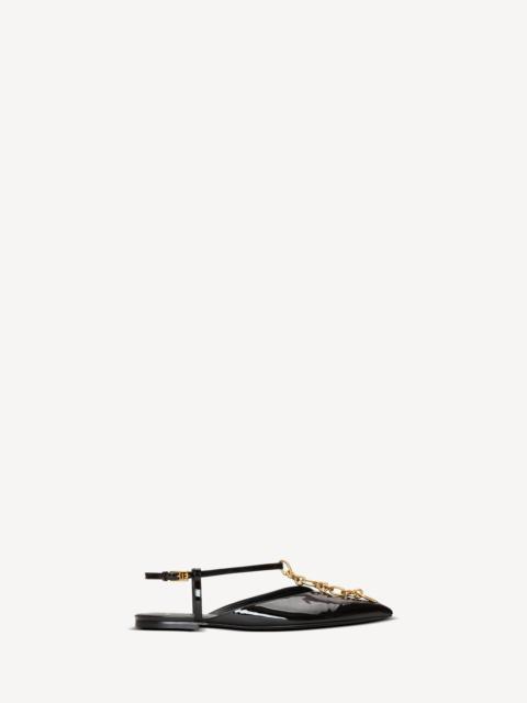 Balmain Sync chain sandals in patent leather