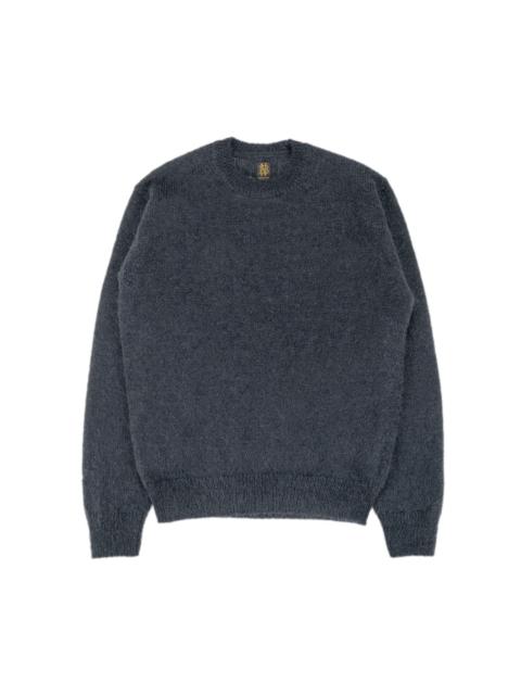 BATONER Pure Mohair Crew Neck Charcoal Blue