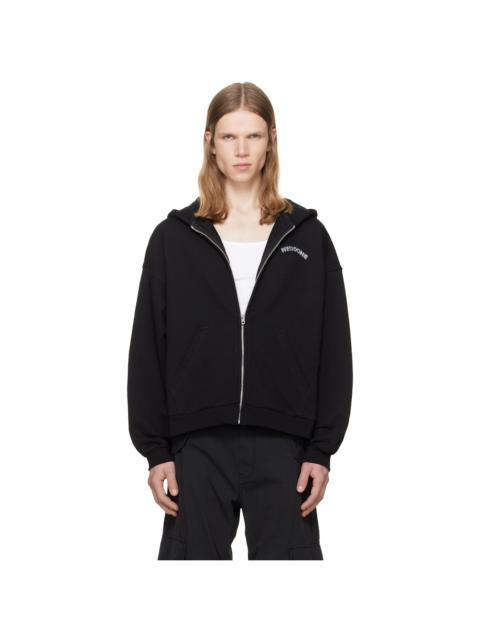 We11done Black Teddy Drawing Zip-Up Hoodie