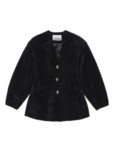 GANNI textured button-fastening jacket