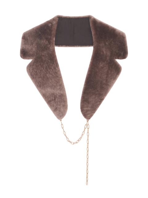 GABRIELA HEARST Demeter Coat Collar in Mocha Shearling