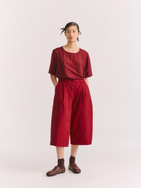 CASEY/CASEY PP PANT - CHALK POPLIN - GARNET
