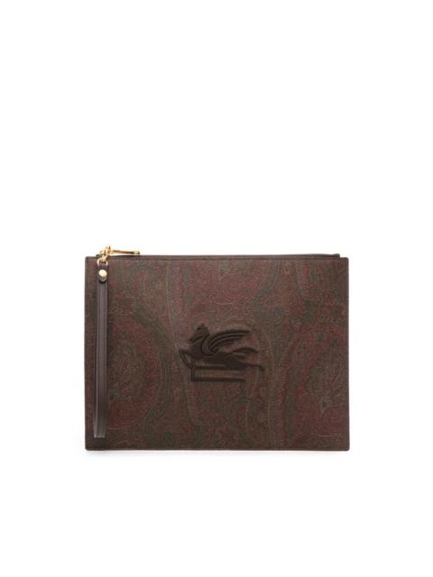 paisley-jacquard clutch bag