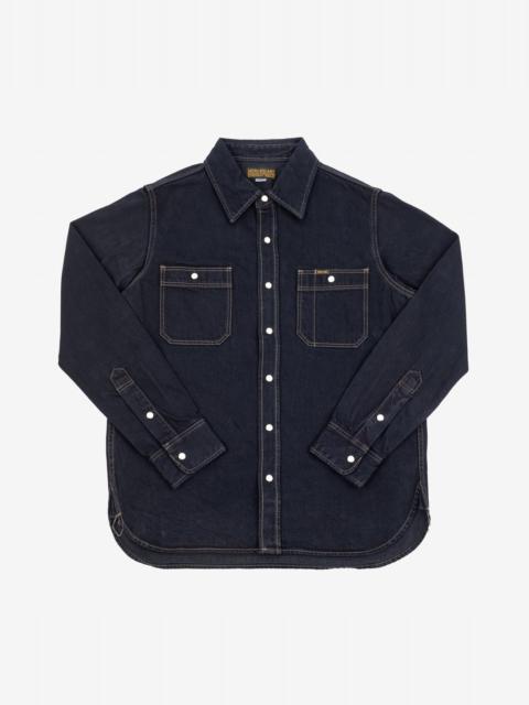 Iron Heart IHSH-326-OD 12oz Selvedge Denim Work Shirt With Snaps - Indigo Overdyed Black