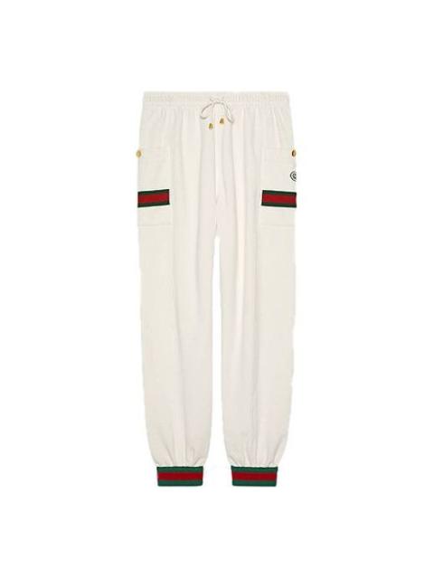 GUCCI Gucci Knitted JoGGing Trousers With Webbing For Men White 625404-XJCOE-9146