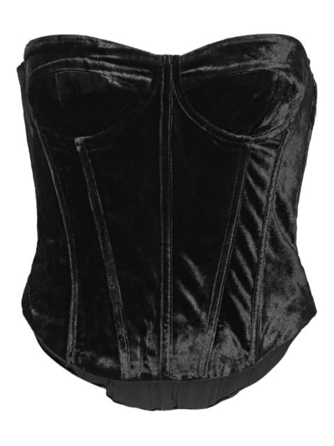 ROTATE velvet bustier top
