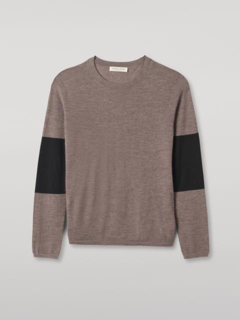 Johnstons of Elgin Euna Brown & Black Superfine Cashmere T-Shirt