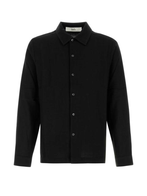 Séfr Black Crepe Sense Shirt Blackcrepe Exterior: Viscose Virgin Wool Camicie