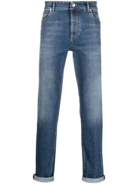 Brunello Cucinelli TRADITIONAL FIT FIVE-POCKET COMFORT COTTON DENIM JEANS