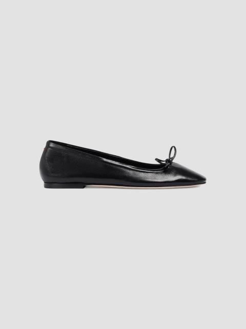 Aeyde Women's Delfina Leather Bow Ballerina Flats - Black