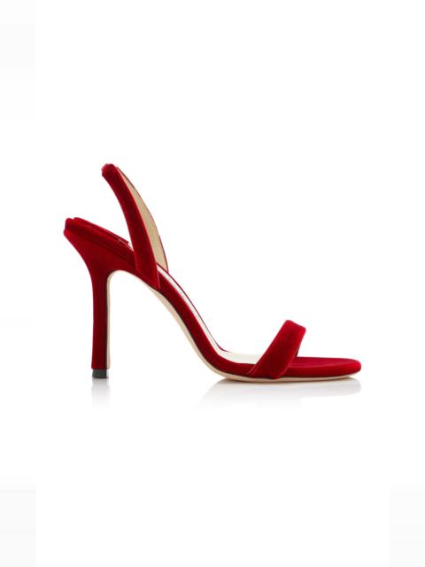 JIMMY CHOO Jenn 100mm Velvet Slingback Sandals
