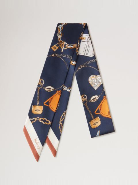 Skinny Scarf - Jewels & Charms Night Sky & Teak Recycled Polyester