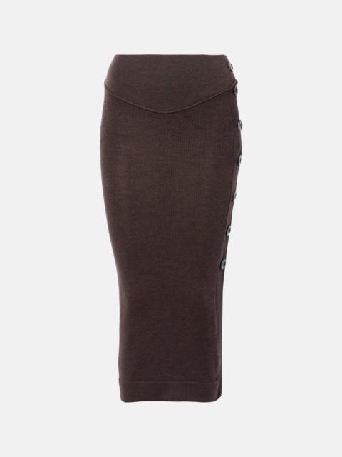 Pamela knitted wool midi skirt