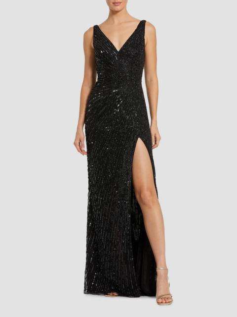 MAC DUGGAL Women's Sleeveless Sequin Gown - Black