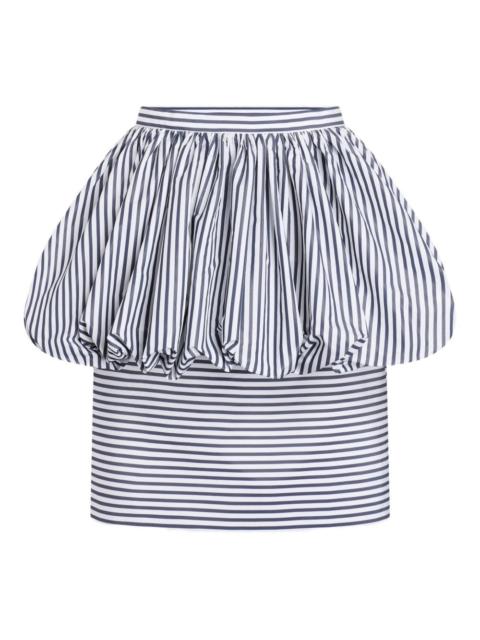 PATOU striped peplum mini fitted skirt