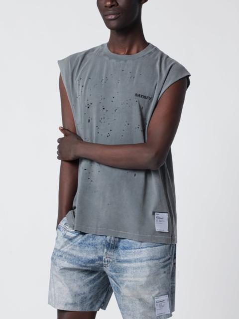 SATISFY MothTech Faded Black tank top with perforations