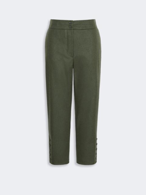WEEKEND Max Mara WKSPIEGA Mélange wool-blend cropped trousers - MOSS GREEN