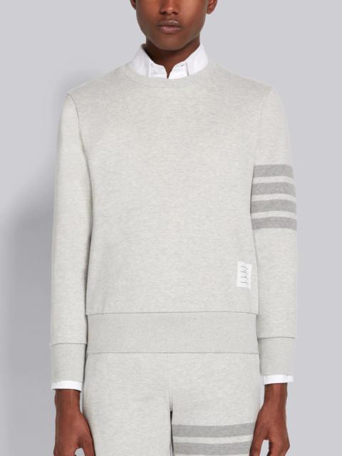 Thom Browne Pastel Grey Loopback Terry Tonal 4-Bar Relaxed Fit Crew Neck Sweatshirt