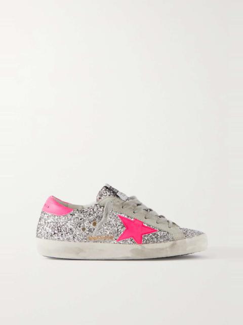 Golden Goose Superstar distressed leather-trimmed suede sneakers