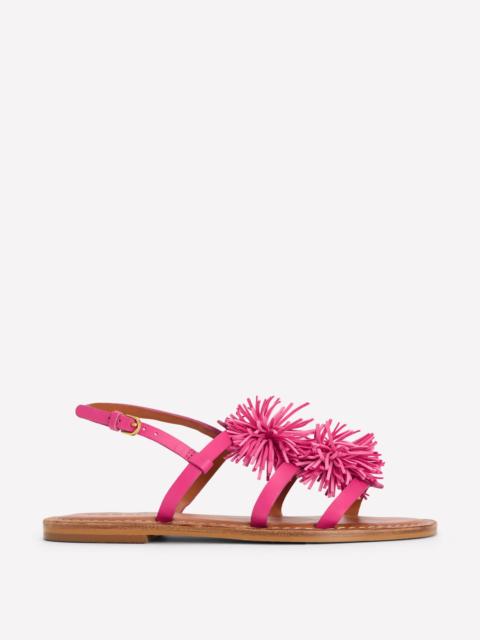 BODEN Pom Pom Flat Sandals-Pink
