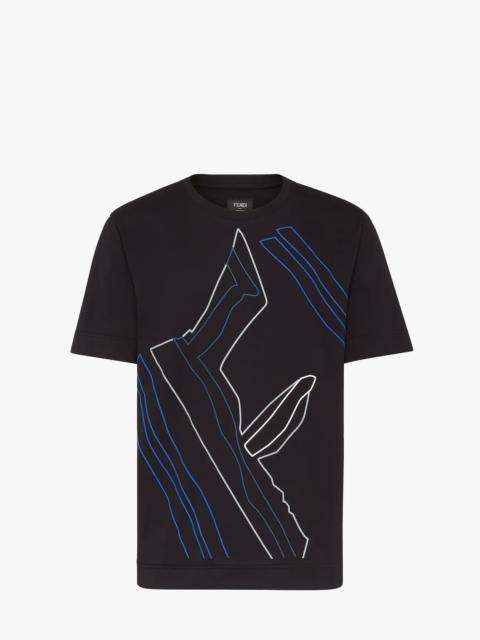 FENDI Black cotton T-shirt